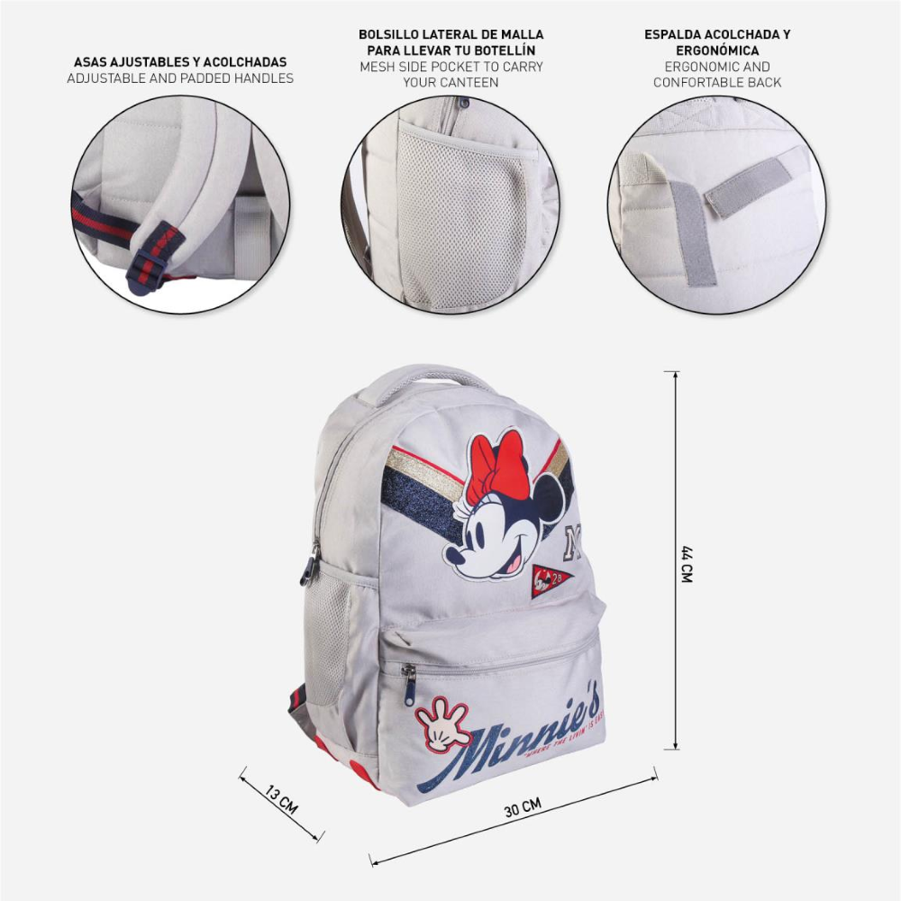 ZAINO SCUOLA AMERICANO MINNIE MOUSE DISNEY MULTISCOMPARTO CON TASCA TERMICA BORSA VIAGGIO TEMPO LIBERO 44 CM - 3883