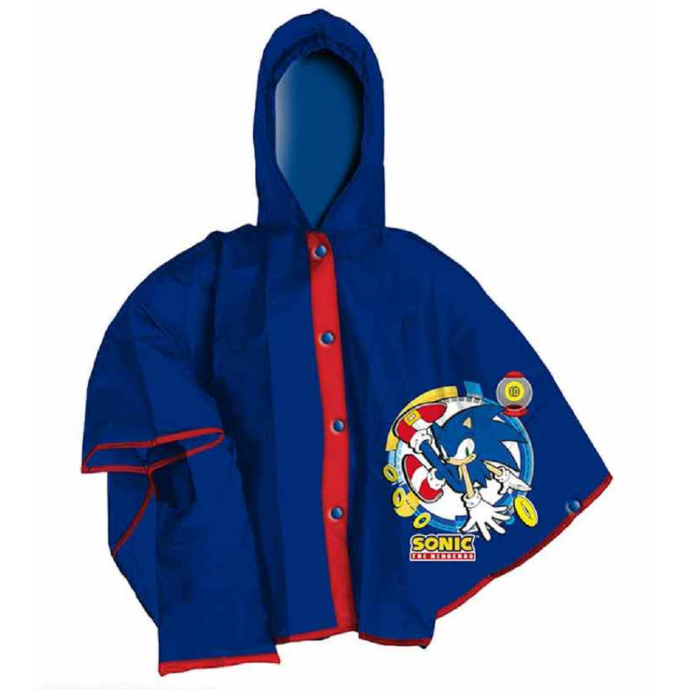 SET PIOGGIA MANTELLINA + OMBRELLO A CUPOLA SONIC 4/5 ANNI BAMBINO - SN4389MC+SN4388MC