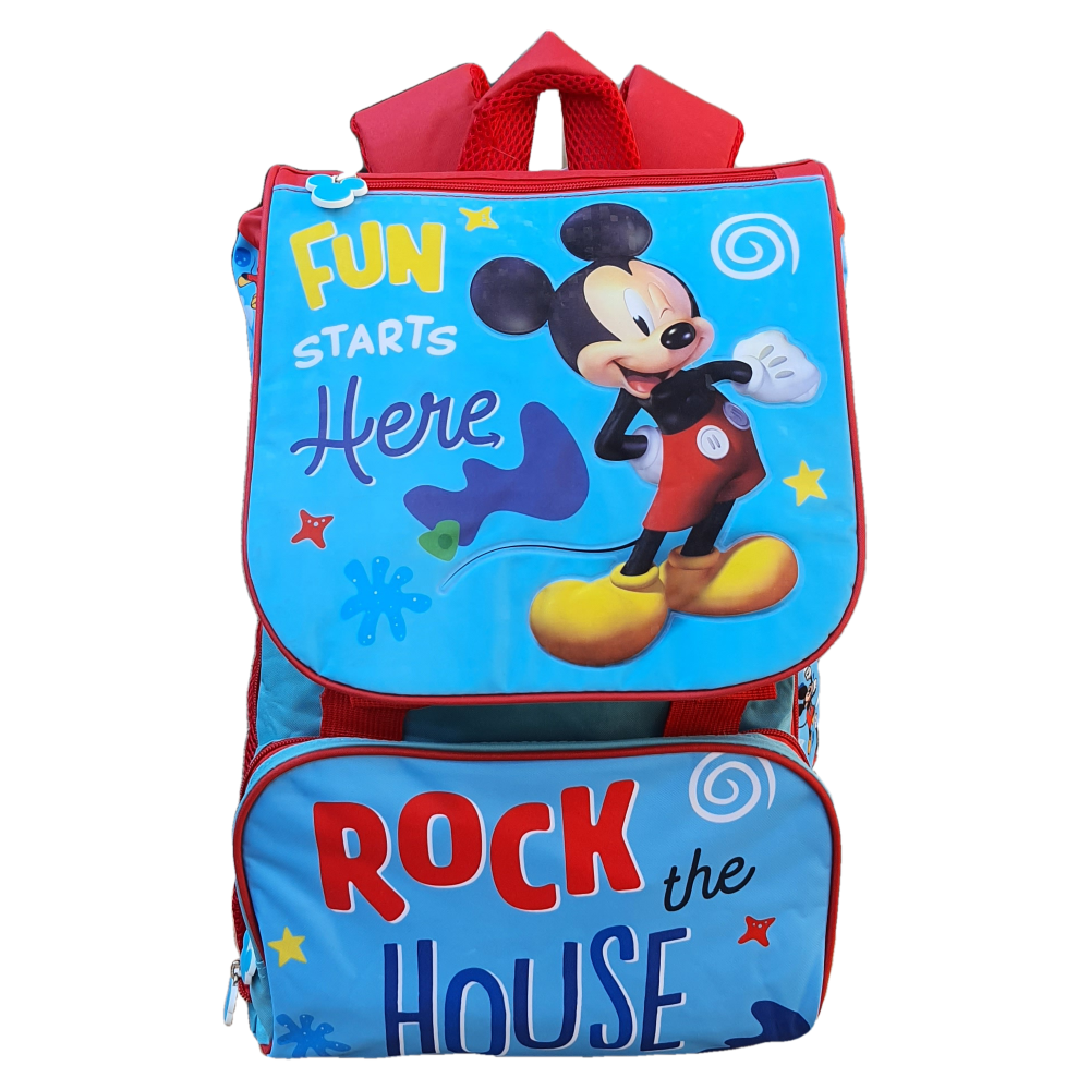 ZAINO MICKEY MOUSE DISNEY TOPOLINO PIPPO PAPERINO PLUTO ESTENSIBILE SCUOLA ELEMENTARE CM. 40X29X27 - MIC0807