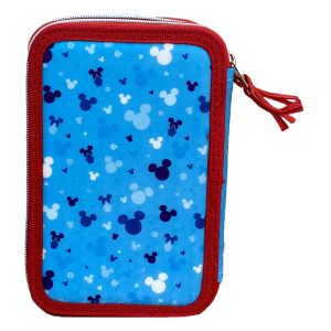 ZAINO + ASTUCCIO 3 ZIP MICKEY MOUSE DISNEY TOPOLINO ESTENSIBILE SCUOLA ELEMENTARE COLORI GIOTTO