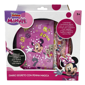DIARIO SEGRETO CON LUCCHETTO MINNIE MOUSE DISNEY + ACCESSORI IN CONFEZIONE REGALO - MIN0822