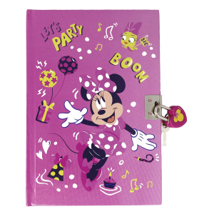 DIARIO SEGRETO CON LUCCHETTO MINNIE MOUSE DISNEY + ACCESSORI IN CONFEZIONE REGALO - MIN0822