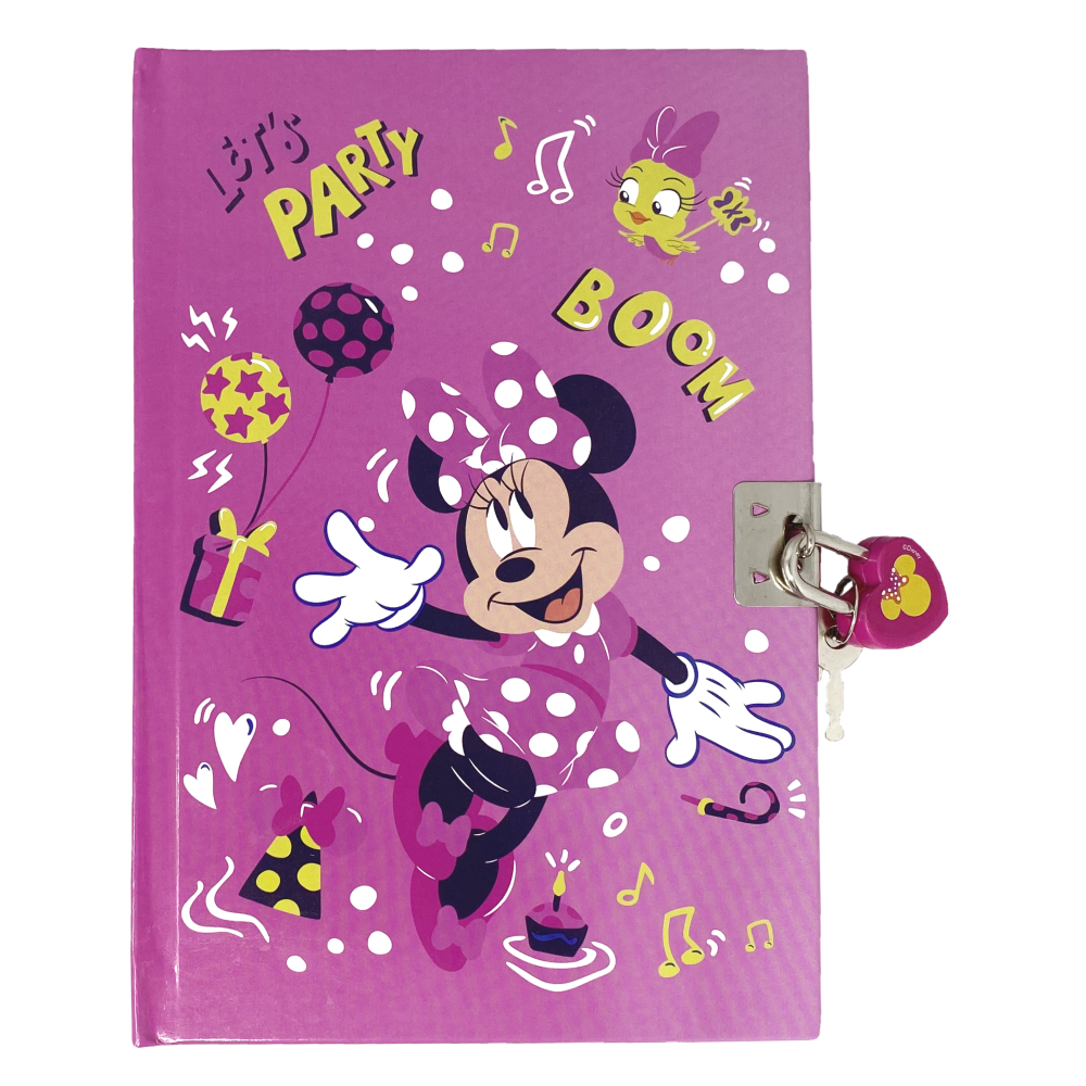 DIARIO SEGRETO CON LUCCHETTO MINNIE MOUSE DISNEY + ACCESSORI IN CONFEZIONE REGALO - MIN0822