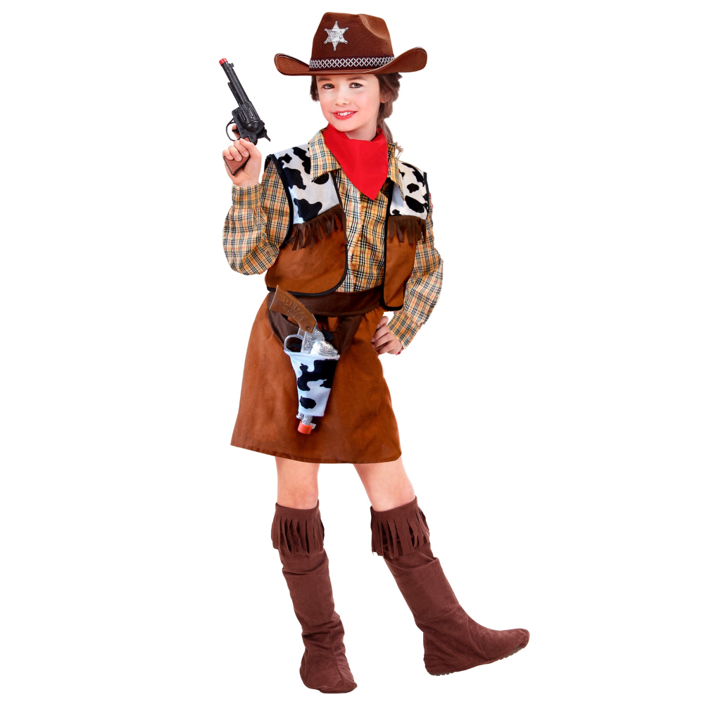 COSTUME VESTITO ABITO TRAVESTIMENTO CARNEVALE HALLOWEEN COSPLAY BAMBINA COWGIRL - 3676