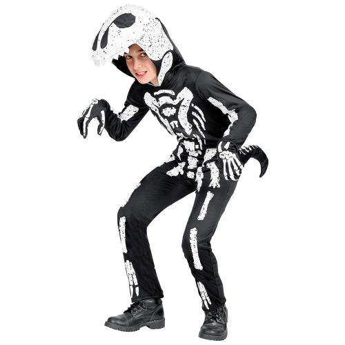 COSTUME VESTITO ABITO TRAVESTIMENTO CARNEVALE HALLOWEEN SCHELETRO T-REX BAMBINO - 0190