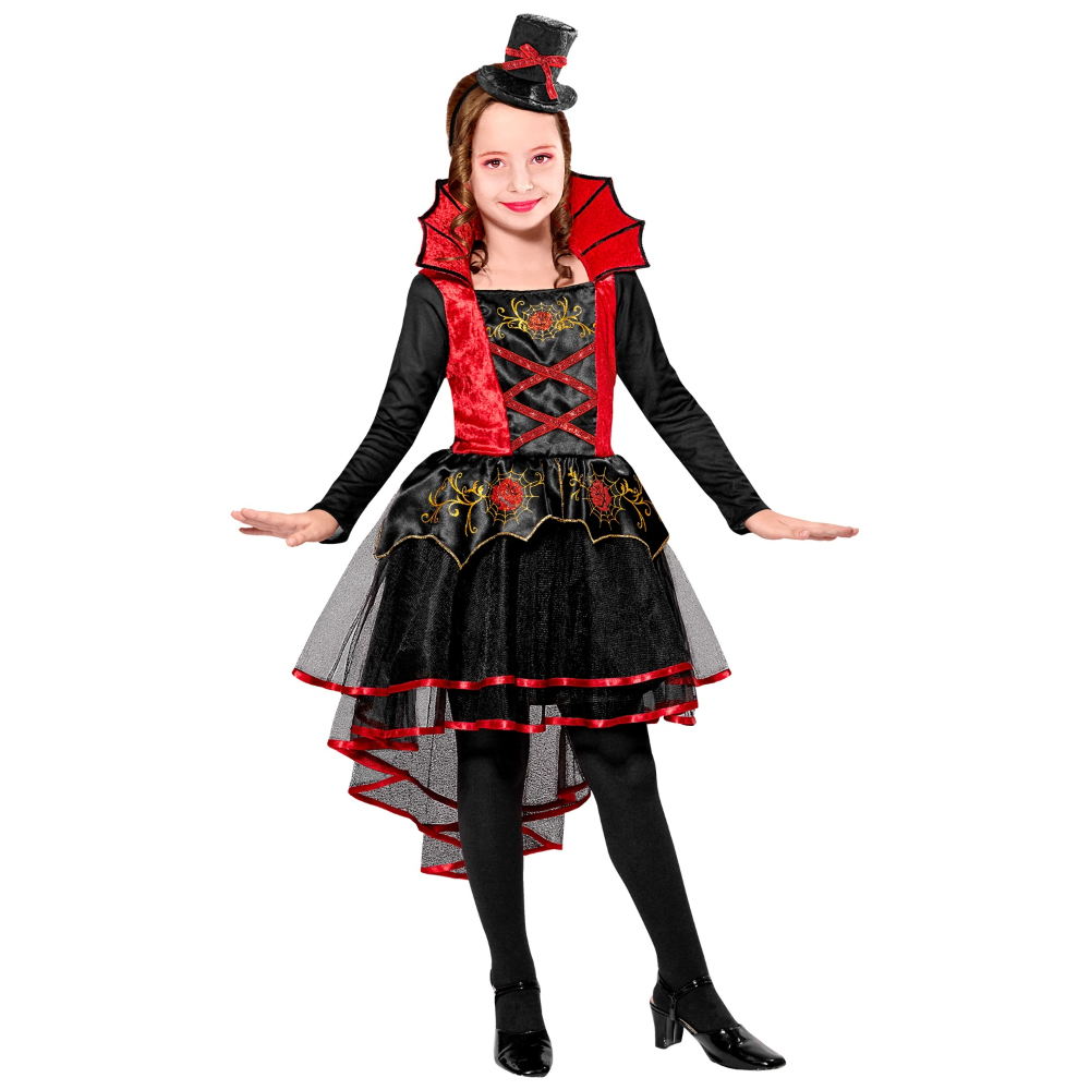 COSTUME VESTITO ABITO TRAVESTIMENTO CARNEVALE HALLOWEEN BAMBINA VAMPIRESSA - 0749