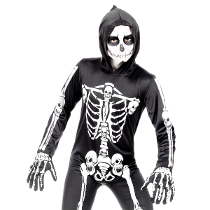 GUANTI OSSA TAGLIA UNICA ACCESSORI CARNEVALE HALLOWEEN - 34275