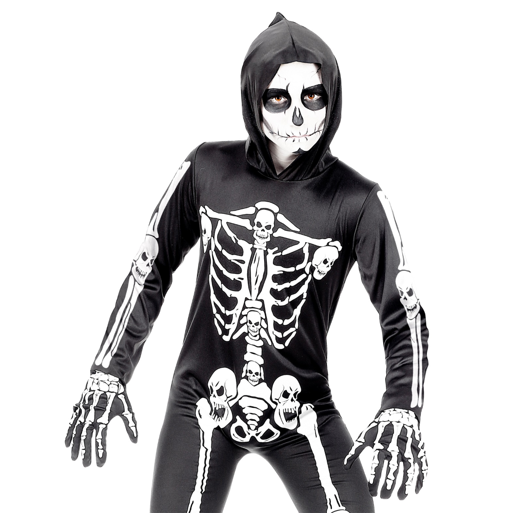 GUANTI OSSA TAGLIA UNICA ACCESSORI CARNEVALE HALLOWEEN - 34275