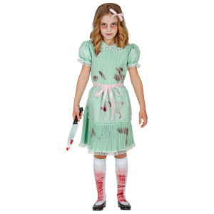 COSTUME VESTITO ABITO TRAVESTIMENTO CARNEVALE HALLOWEEN BAMBINA BAMBOLA ASSASSINA - 1031