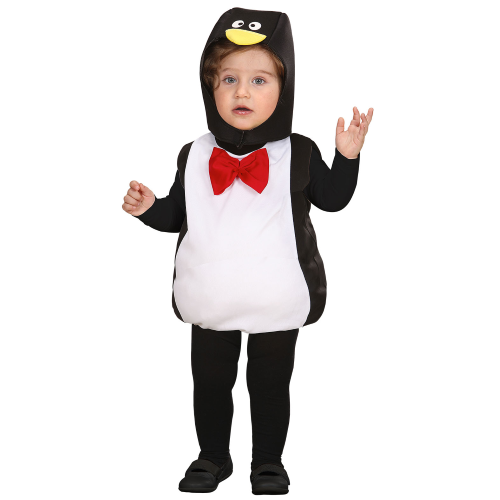 COSTUME CARNEVALE PINGUINO VESTITO COPRICAPO BAMBINO 1/3 ANNI ABITO TRAVESTIMENTO - 1895E