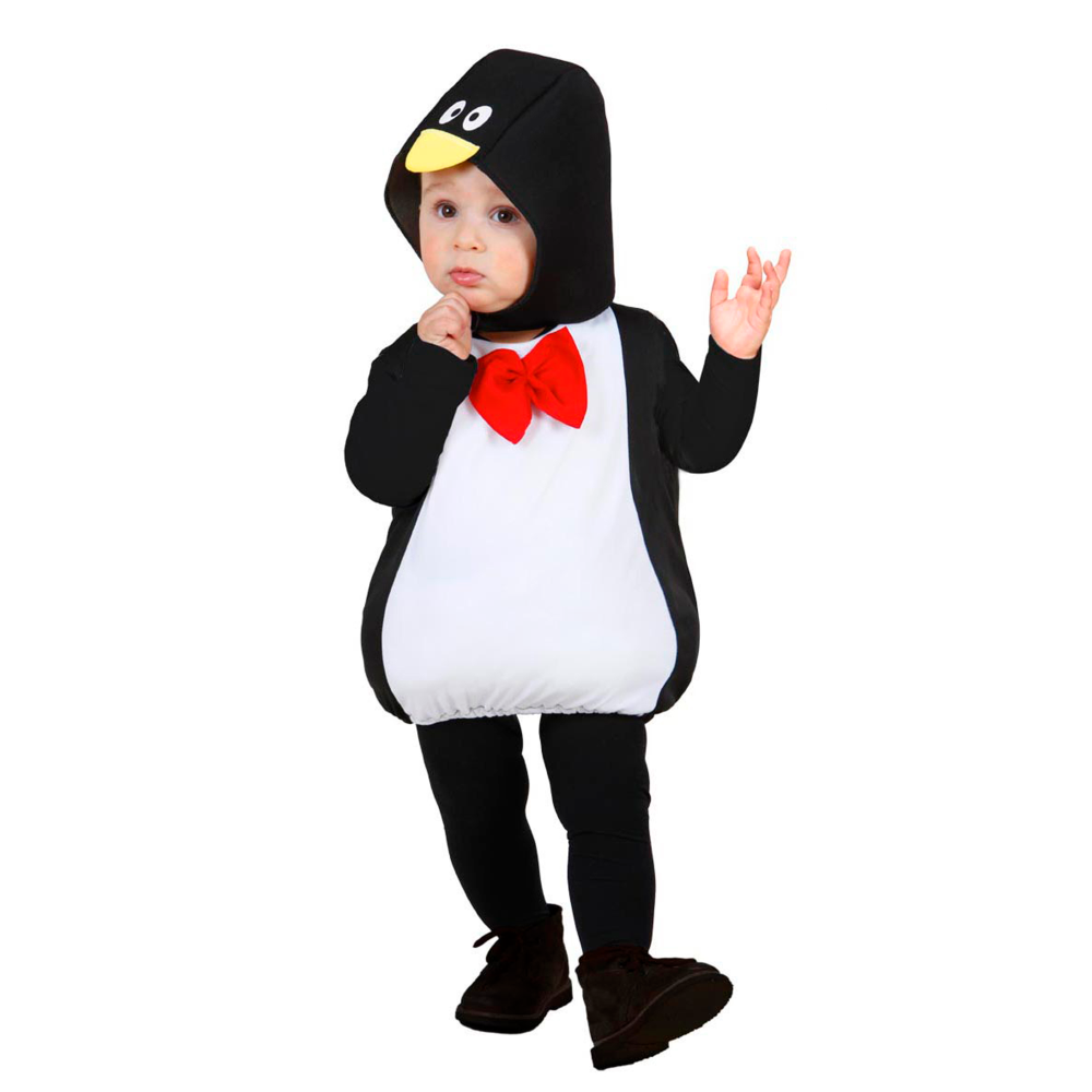COSTUME CARNEVALE PINGUINO VESTITO COPRICAPO BAMBINO 1/3 ANNI ABITO TRAVESTIMENTO - 1895E