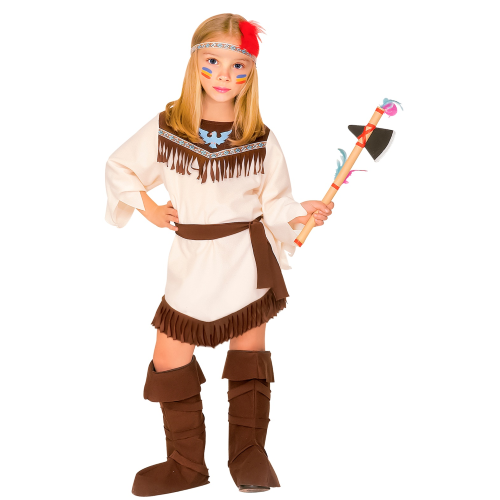 COSTUME VESTITO ABITO TRAVESTIMENTO CARNEVALE HALLOWEEN COSPLAY BAMBINA INDIANA - 4378