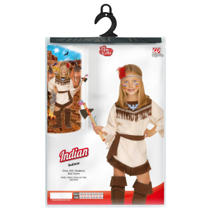 COSTUME VESTITO ABITO TRAVESTIMENTO CARNEVALE HALLOWEEN COSPLAY BAMBINA INDIANA - 4378