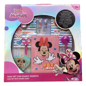 MAXI SET DIARIO SEGRETO CON ACCESSORI MINNIE MOUSE DISNEYIN CONFEZIONE REGALO - MIN0827