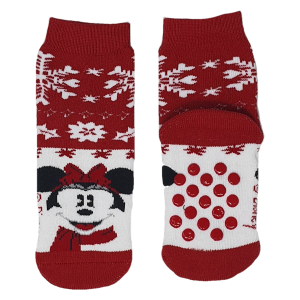 CALZINI ANTISCIVOLO NATALE MINNIE MOUSE DISNEY IN SPUGNA 2 PAIA 27/30 - MIN0676