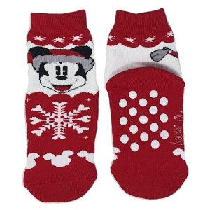 CALZINI ANTISCIVOLO NATALE MICKEY MOUSE DISNEY TOPOLINO IN SPUGNA 2 PAIA 27/30 - MIC0674