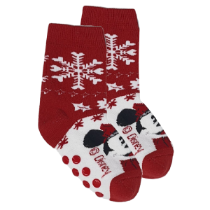 CALZINI ANTISCIVOLO NATALE MINNIE MOUSE DISNEY IN SPUGNA 2 PAIA 27/30 - MIN0676