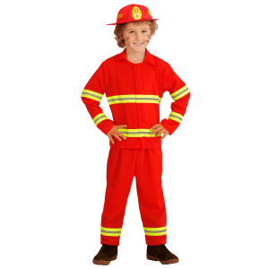 COSTUME CARNEVALE POMPIERE BAMBINO ABITO TRAVESTIMENTO - 0393