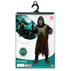 COSTUME VESTITO ABITO TRAVESTIMENTO CARNEVALE HALLOWEEN GRIM REAPER BAMBINO - 0789