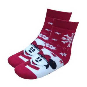 CALZINI ANTISCIVOLO NATALE MINNIE MOUSE DISNEY IN SPUGNA BAMBINI - MIN0676