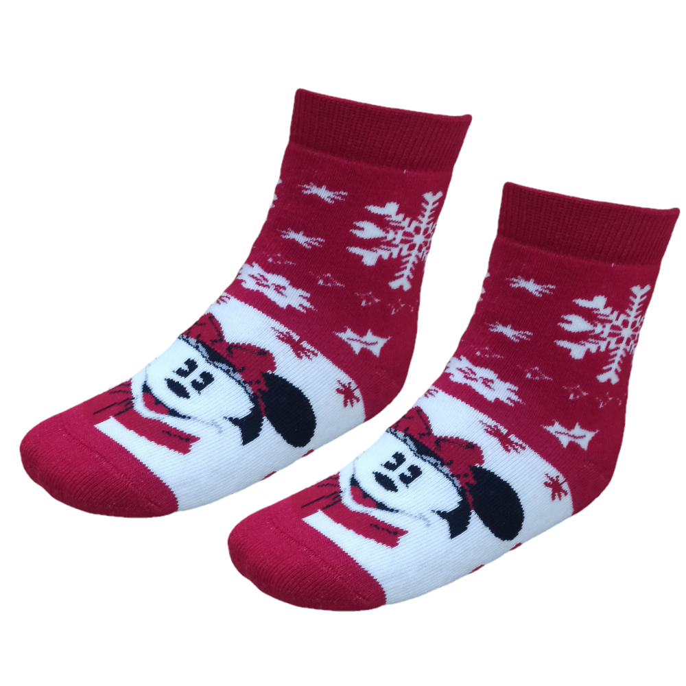 CALZINI ANTISCIVOLO NATALE MINNIE MOUSE DISNEY IN SPUGNA 2 PAIA 27/30 - MIN0676