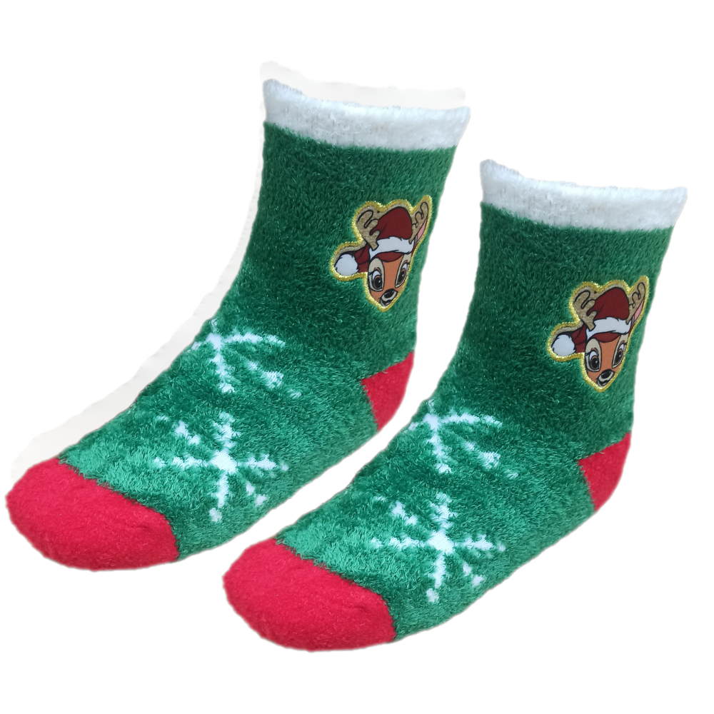 CALZINI ANTISCIVOLO NATALE BAMBI DISNEY IN SPUGNA UN PAIO BAMBINI - VH0694