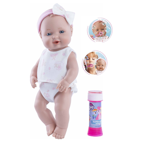 BAMBOLA CON BOLLE DI SAPONE RAUBER 35 CM SOFFIA ACCESSORI IN SCATOLA - 3908