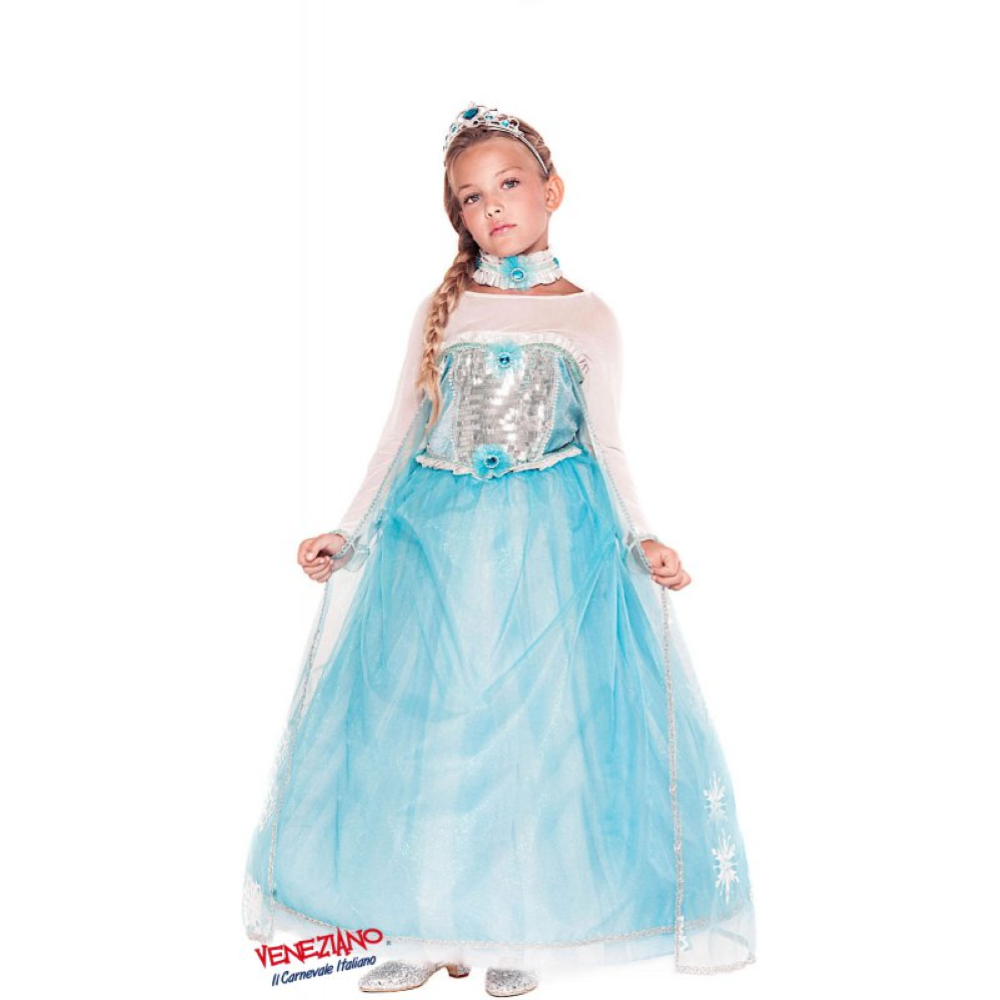 VESTITO CARNEVALE PRINCIPESSA DELLE NEVI COSTUME TRAVESTIMENTO BAMBINA - 53911