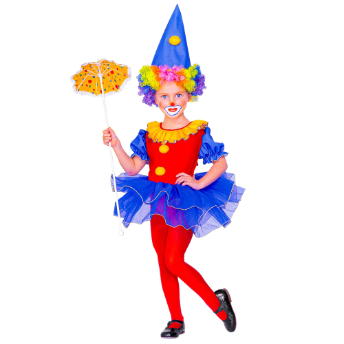 COSTUME VESTITO ABITO TRAVESTIMENTO CARNEVALE BAMBINA CLOWN BALLERINA