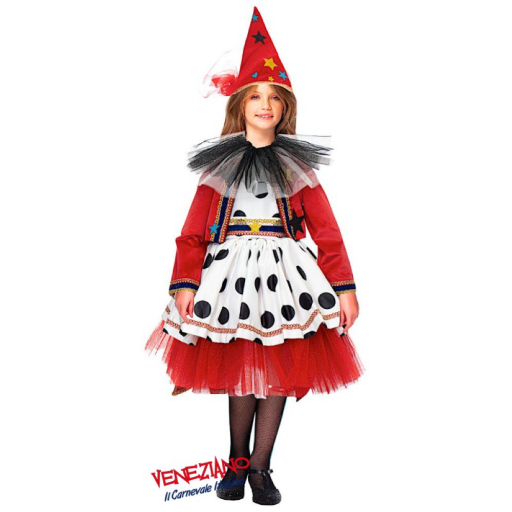 VESTITO CARNEVALE GIOCOLIERA COSTUME TRAVESTIMENTO BAMBINA - 57131