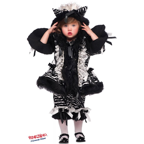VESTITO CARNEVALE ZEBRA COSTUME TRAVESTIMENTO BAMBINA - 51028