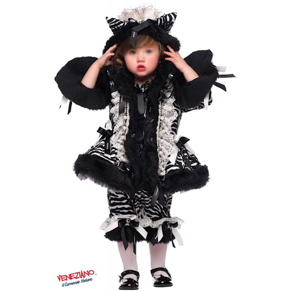 VESTITO CARNEVALE ZEBRA COSTUME TRAVESTIMENTO BAMBINA - 51028