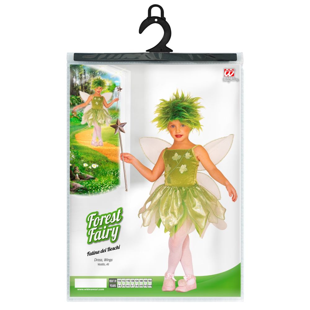 COSTUME VESTITO ABITO TRAVESTIMENTO CARNEVALE BAMBINA FATINA DEI BOSCHI