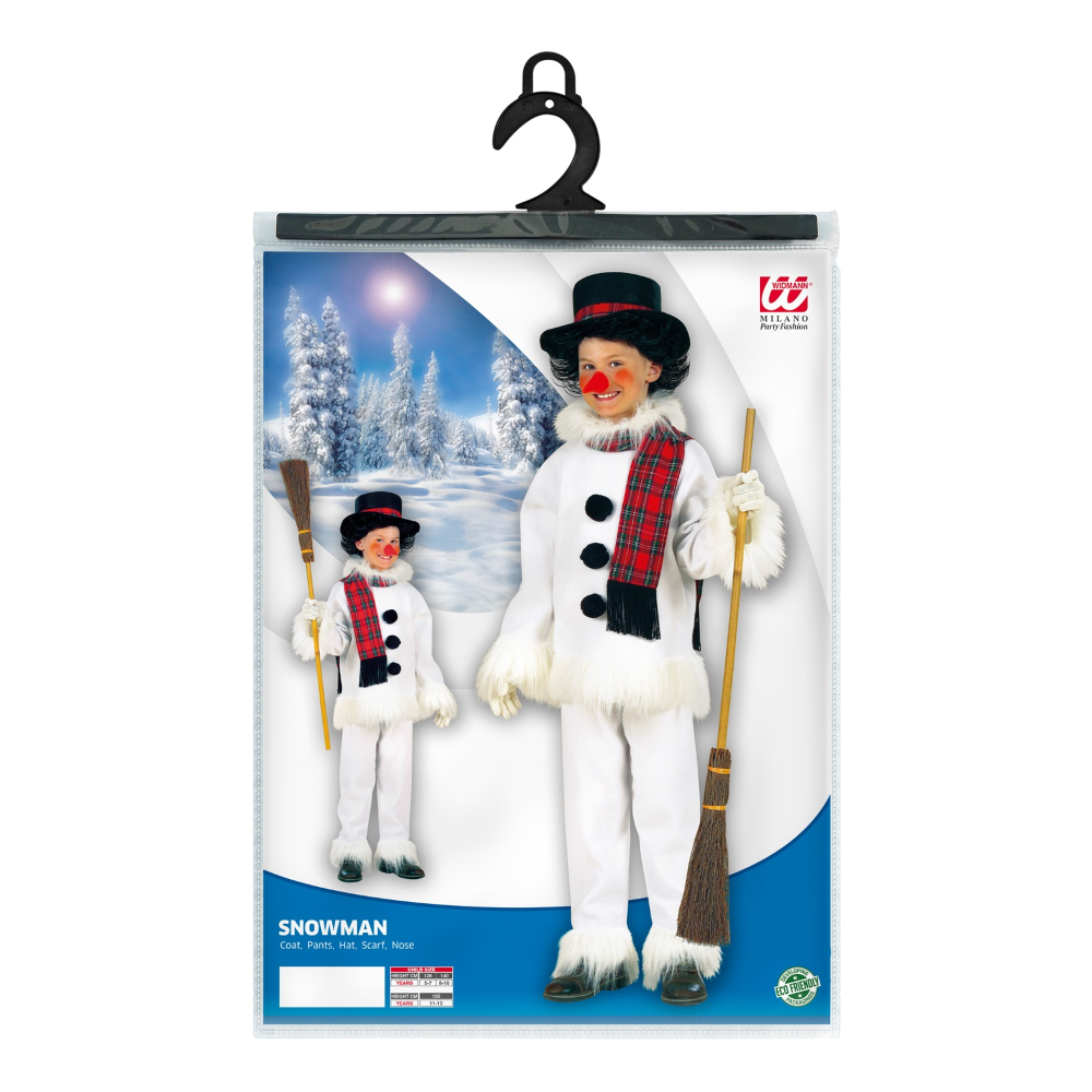 COSTUME CARNEVALE PUPAZZO DI NEVE BAMBINO ABITO TRAVESTIMENTO - 5573