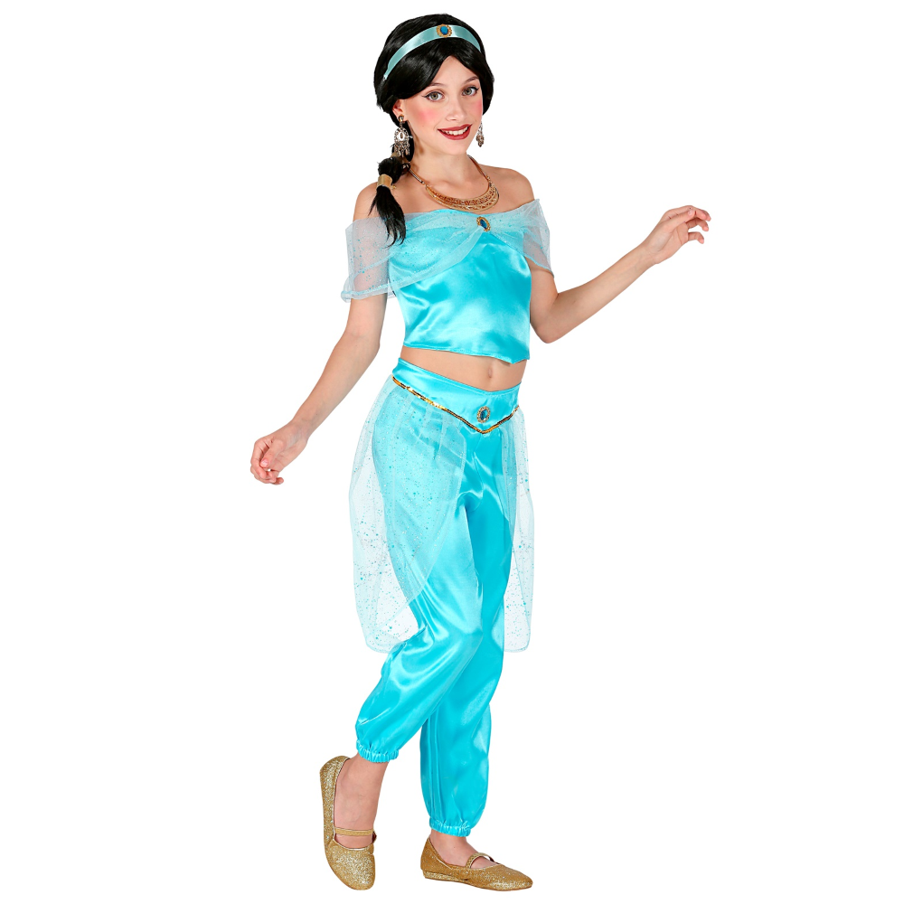 COSTUME CARNEVALE JASMINE PRINCIPESSA ARABA BAMBINA ABITO TRAVESTIMENTO - 0988