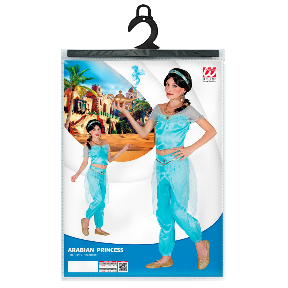 COSTUME CARNEVALE JASMINE PRINCIPESSA ARABA BAMBINA ABITO TRAVESTIMENTO - 0988