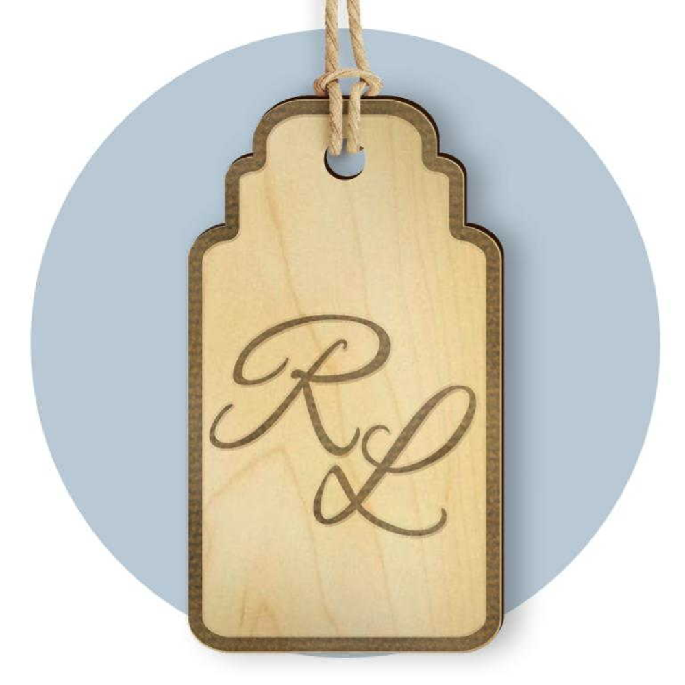 TAG IN LEGNO PER BOMBONIERE SEGNAPOSTO ETICHETTA PERSONALIZZABILE PER FESTE E CERIMONIE - TLF0003