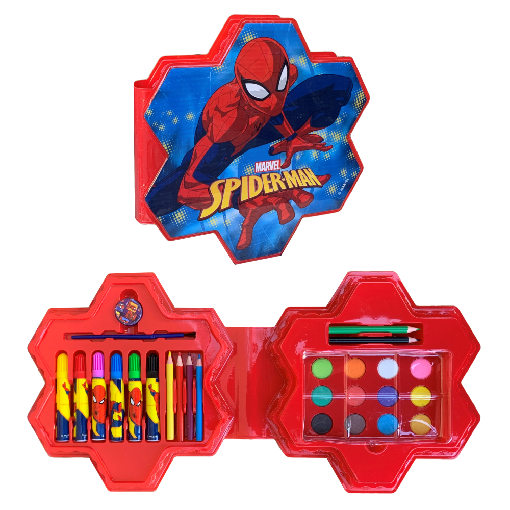 SET COLORI SPIDERMAN MARVEL 26 PEZZI CONFEZIONE SAGOMATA - SP0830