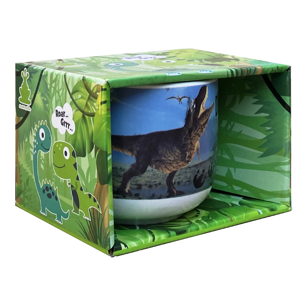 TAZZA LARGA JUMBO DINOSAURI IN CERAMICA 380 ML CONFEZIONE REGALO -  X05570MC