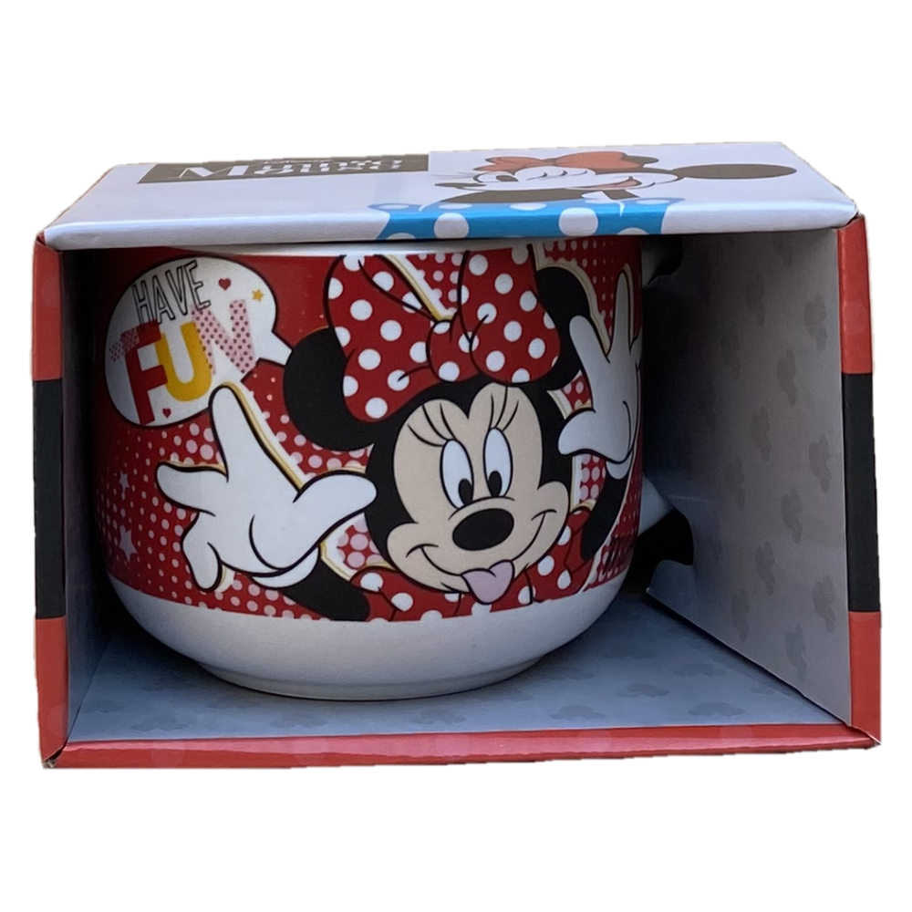 TAZZA LARGA JUMBO MINNIE MOUSE DISNEY IN CERAMICA 380 ML CONFEZIONE REGALO - D05530MC