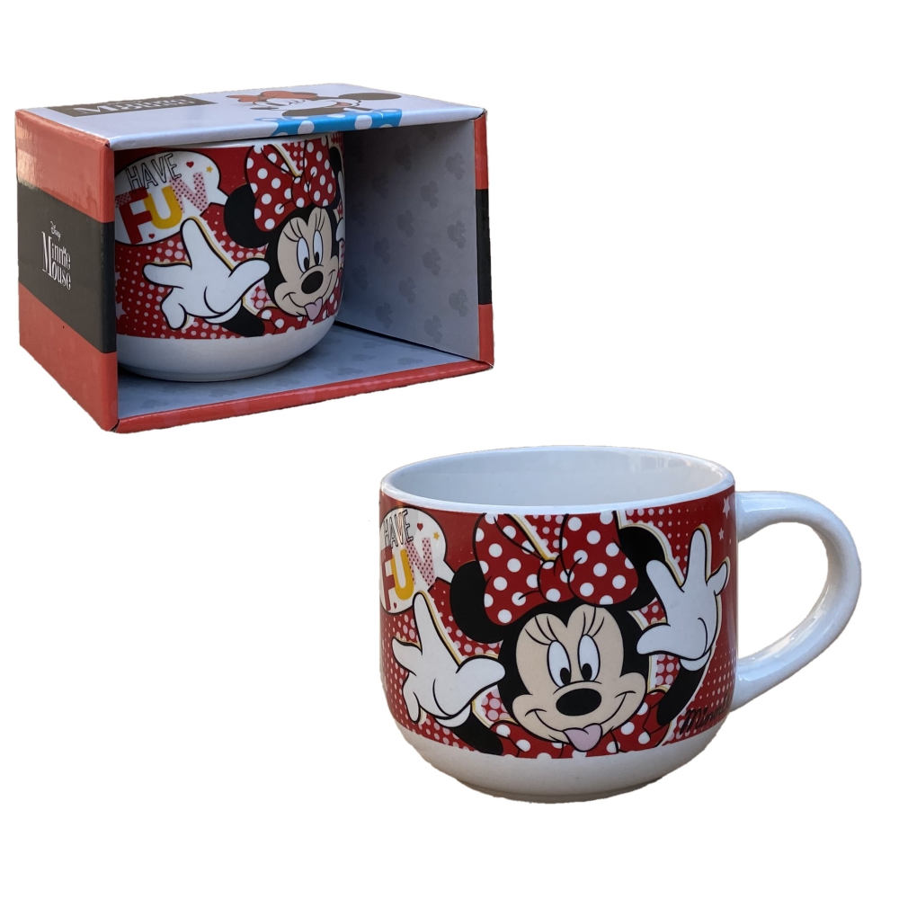 TAZZA LARGA JUMBO MINNIE MOUSE DISNEY IN CERAMICA 380 ML CONFEZIONE REGALO - D05530MC