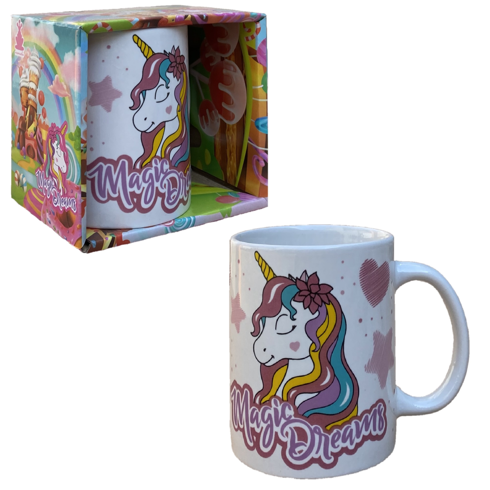 TAZZA MUG UNICORNO IN CERAMICA 350 ML CONFEZIONE REGALO - X04283MC