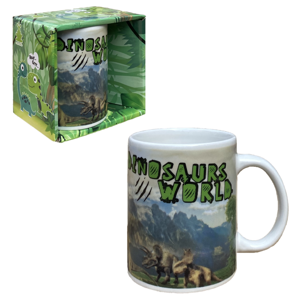 TAZZA MUG DINOSAURI IN CERAMICA 350 ML CONFEZIONE REGALO - X05571MC