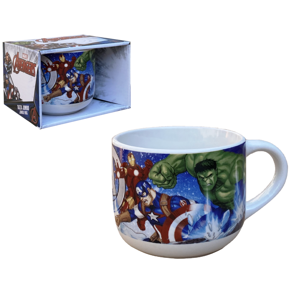 TAZZA LARGA JUMBO AVENGERS MARVEL IN CERAMICA 380 ML CONFEZIONE REGALO - M05550MC