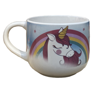 TAZZA LARGA JUMBO UNICORNO IN CERAMICA 380 ML CONFEZIONE REGALO -  X04282MC