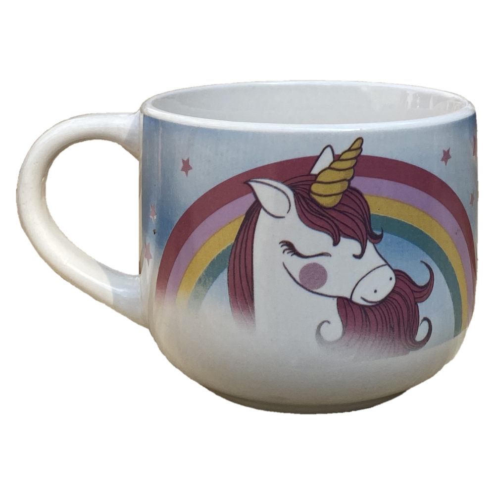 TAZZA LARGA JUMBO UNICORNO IN CERAMICA 380 ML CONFEZIONE REGALO -  X04282MC