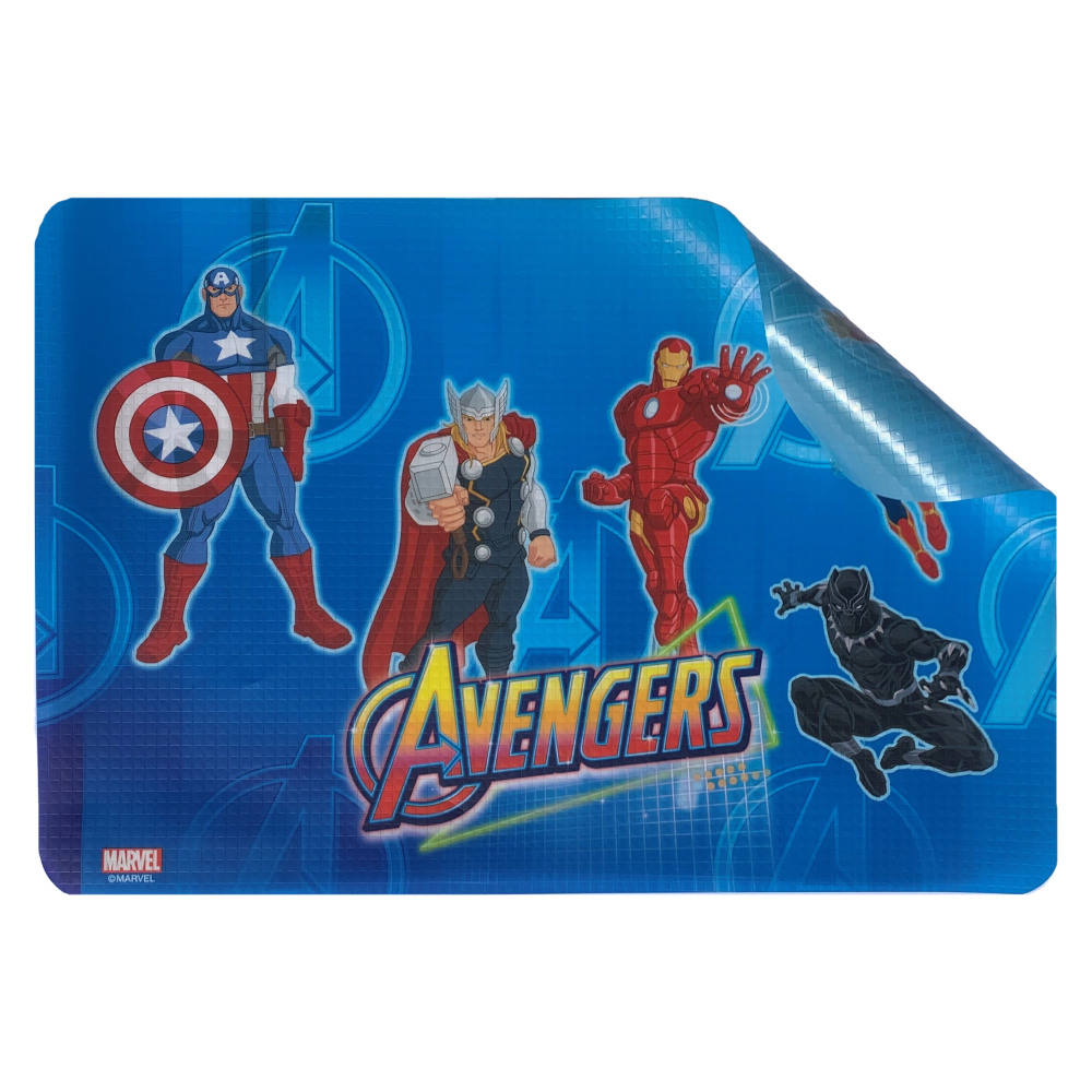 TOVAGLIETTA AVENGERS MARVEL IN PLASTICA MORBIDA ANTISCIVOLO RIPIEGABILE LAVABILE DA COLAZIONE PRANZO CM.44X30 - AV0843