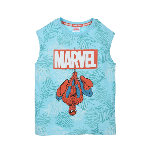 CANOTTA SPIDERMAN MARVEL MAGLIETTA BAMBINO SUN CITY - WE1015CELESTE