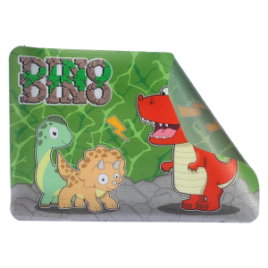 TOVAGLIETTA DINOSAURI IN PLASTICA MORBIDA ANTISCIVOLO RIPIEGABILE LAVABILE DA COLAZIONE PRANZO CM.44X30 - CON0843-A