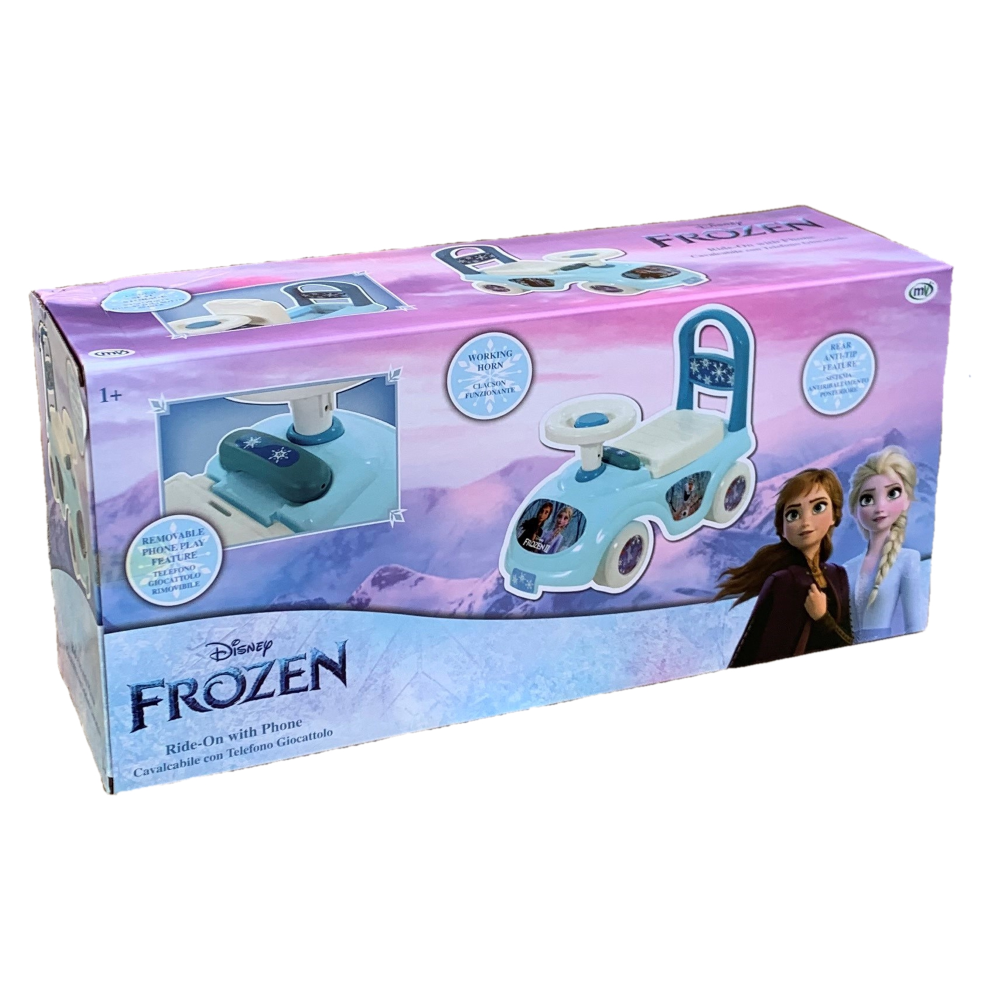 PRIMA AUTO CAVALCABILE CON TELEFONO FROZEN II DISNEY 3 IN 1 MACCHININA PRIMI PASSI PORTAGIOCHI - 35724